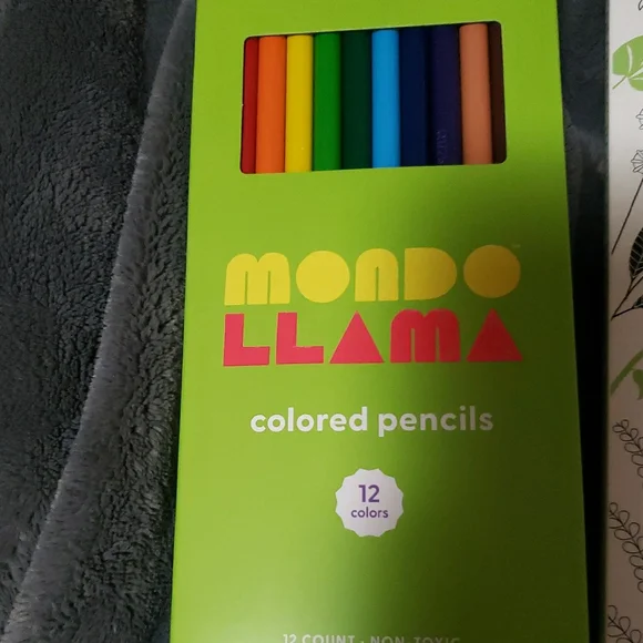 New Mindfulness Coloring Book with Floral Design New Colored Pencils - Picture 2 of 3